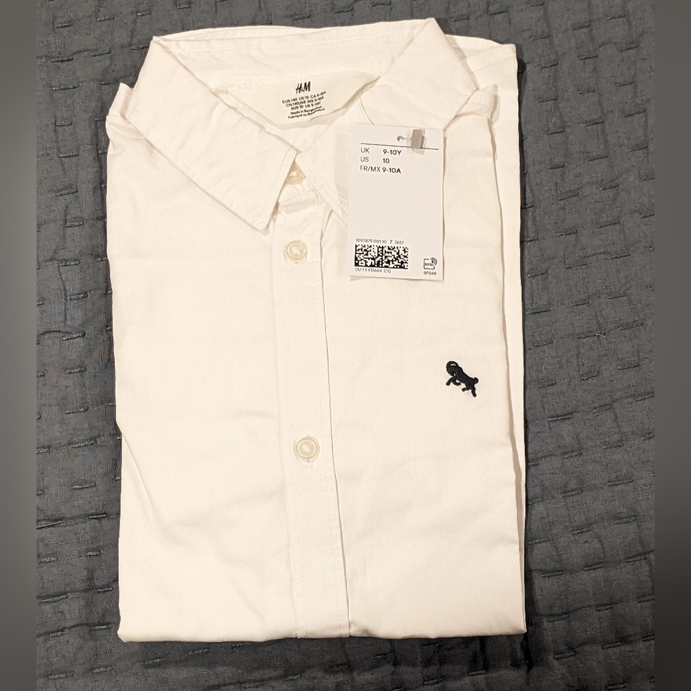 H&M boys off-white dress shirt
